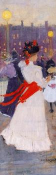 Maurice Brazil Prendergast : Lady with a Red Sash